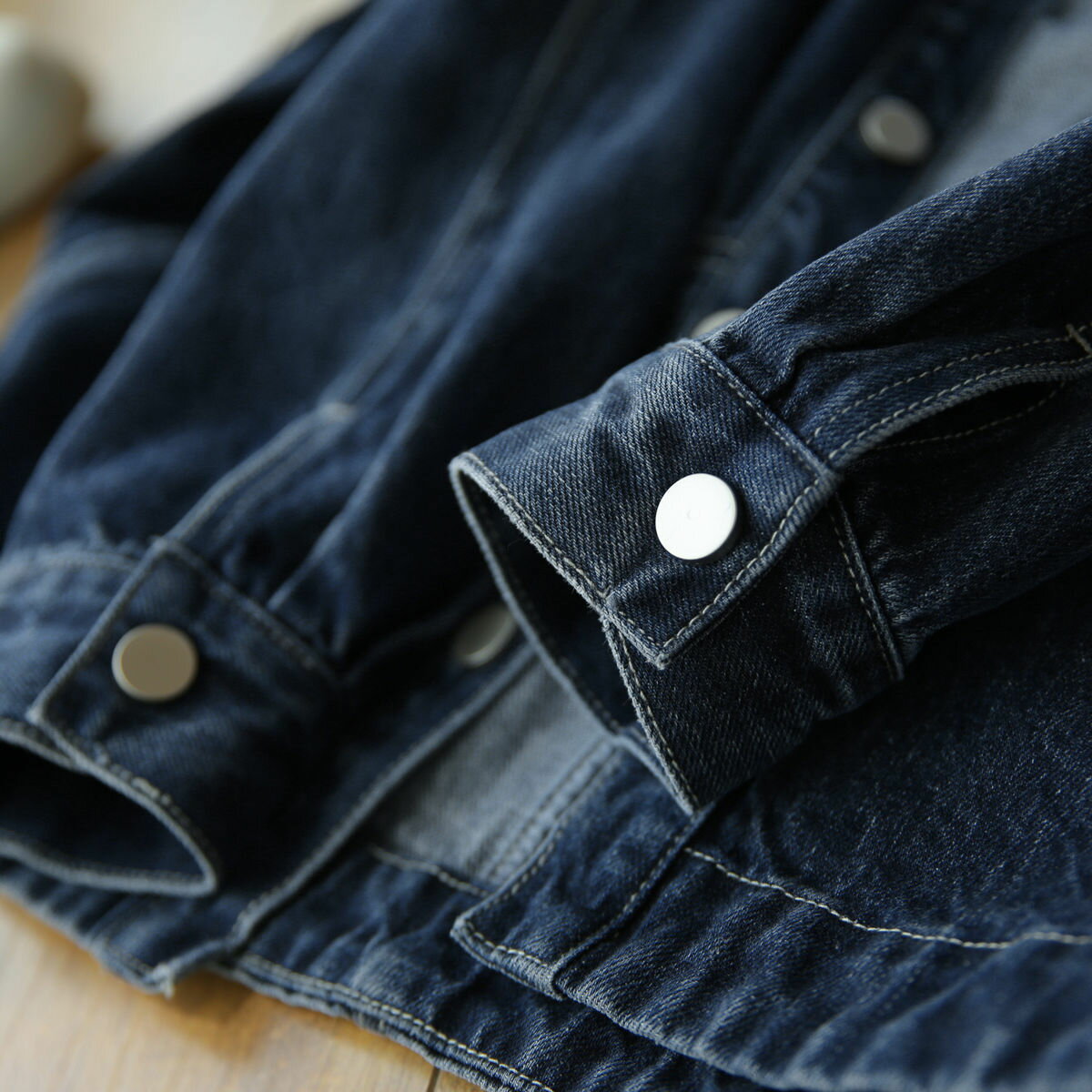 外套 女裝 休閒外套 時尚外套 保暖外套  深藍牛仔外套女2023春秋新款減齡時髦廓形百搭寬鬆顯瘦短外套潮 3