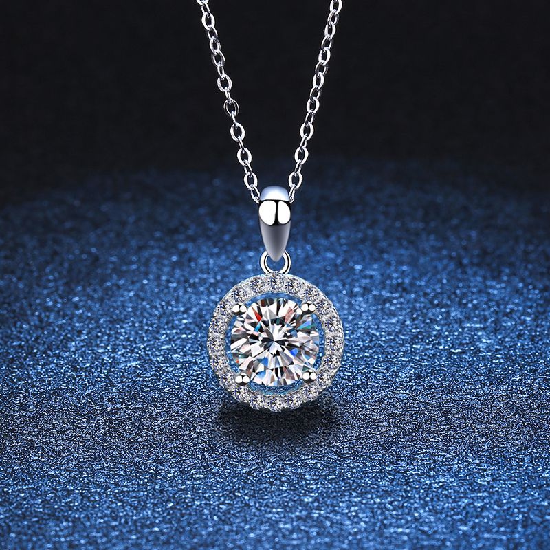 【巴黎精品】現貨+預購 莫桑鑽石項鍊飾品配件925純銀項鍊-1克拉鑽石項鏈莫桑鑽項鍊2款a1cn88