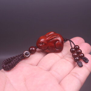 印度小葉紫檀兔子掛件吊墜項鏈手機鏈鑰匙扣紅木實木雕刻生肖動物