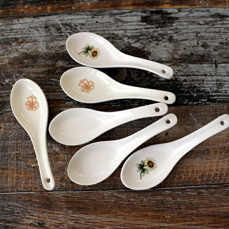 小清新白瓷小勺子飯勺小湯勺創意陶瓷家用小湯匙調羹湯勺小飯勺