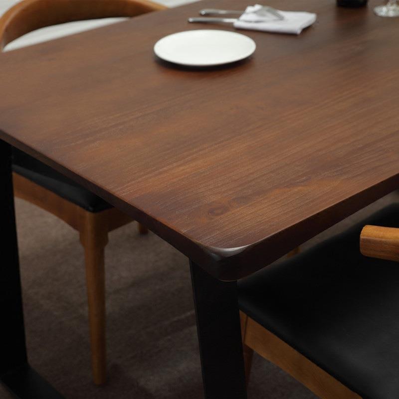 【免運】開發票 北歐復古餐桌4人小戶型客廳飯桌長方形6人吃飯桌子實木鐵藝餐桌椅
