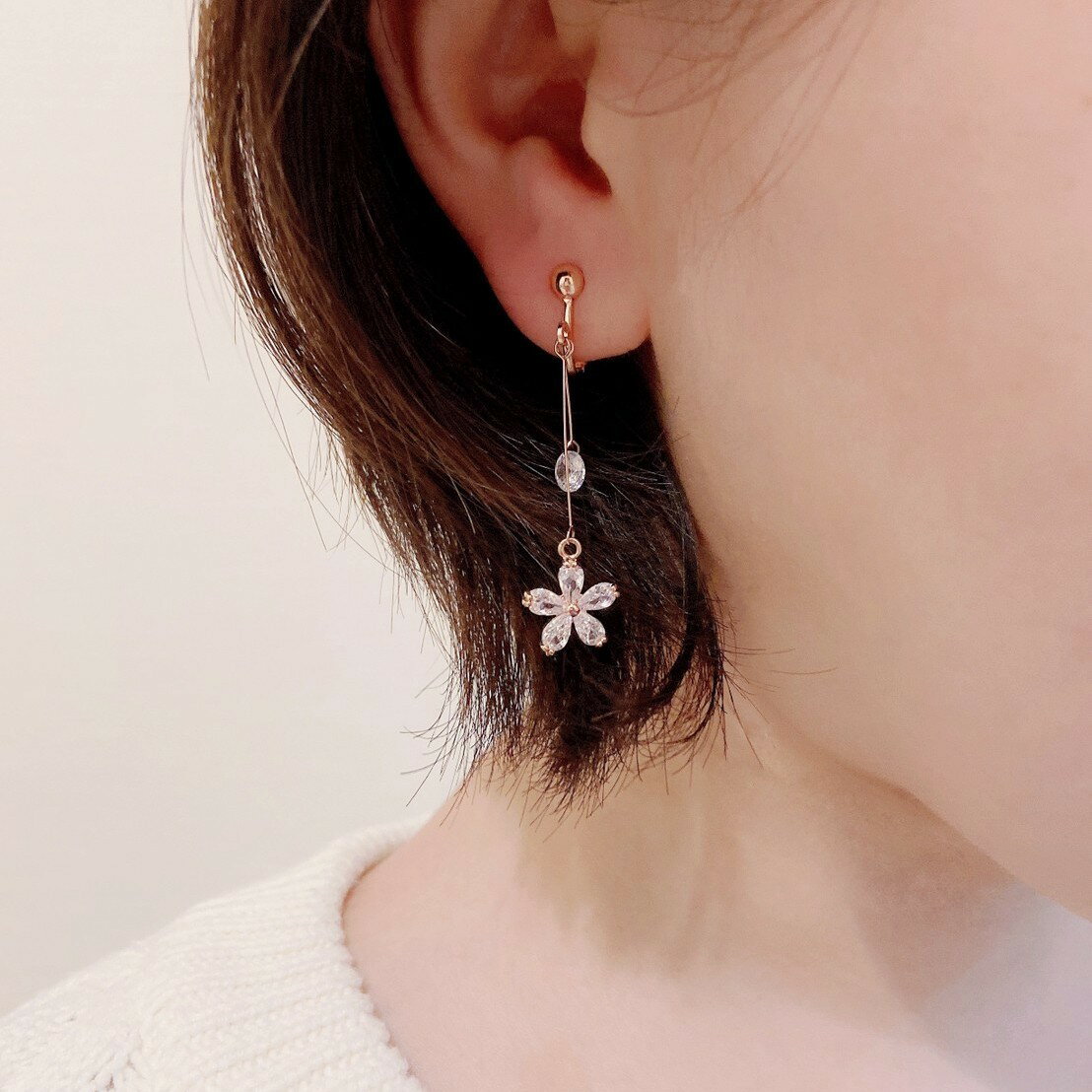 現貨專區｜希望之花垂墜夾式耳環(BPECL4)｜送禮精選店家★Reyna jewelry 女王飾品