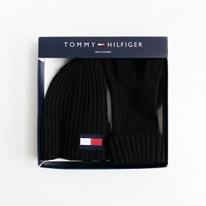 美國百分百【全新真品】Tommy Hilfiger 毛帽 手套 針織 禮盒 TH 毛線帽 LOGO 黑色 CJ36