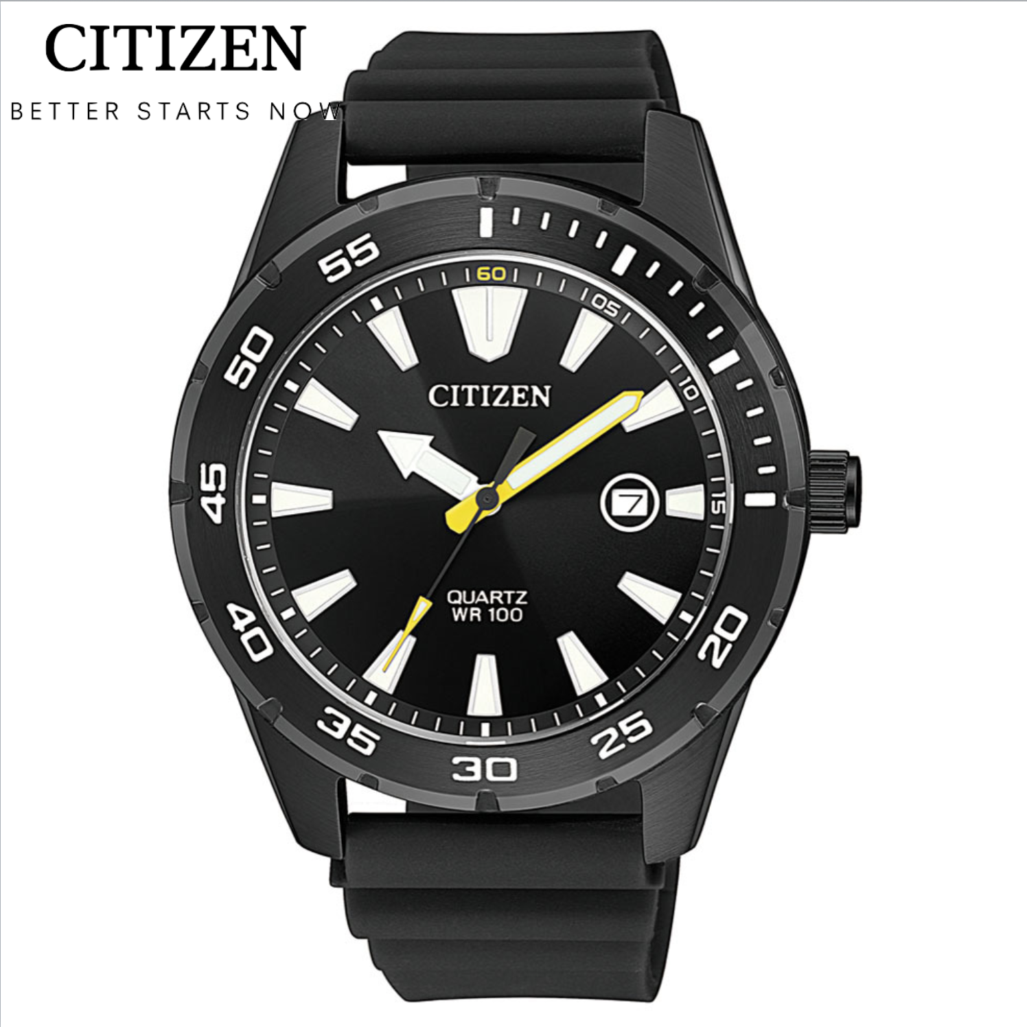 CITIZEN GENT'S系列 運動時尚百米防水橡膠手錶 BI1045-13E 黑 /42mm