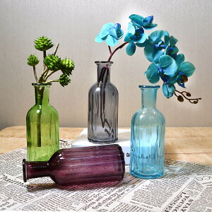 小口玻璃瓶花瓶花器花插清新森系INS日式北歐裝飾擺件創意玻璃