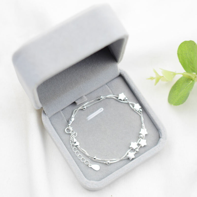 s925純銀雙層星星手鏈女潮日韓簡約氣質超仙森系學生甜美生日禮物 5