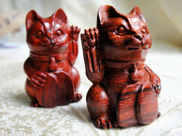 印度金星小葉紫檀雕刻可愛貓擺件 金星紫檀貓小號雕刻工藝品
