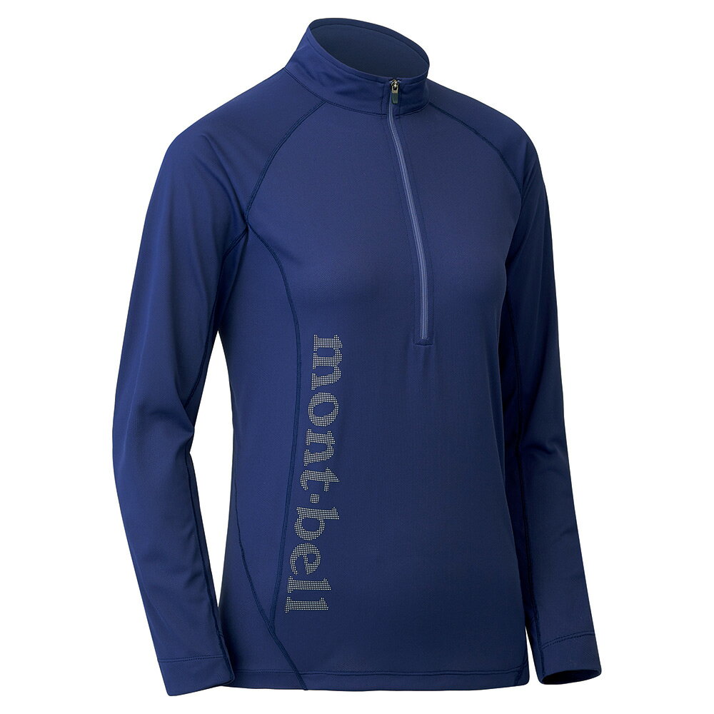 ├登山樂┤Mont-Bell LT Cool LS ZIP 女款長袖半門襟 午夜藍 # 1114455MIBL