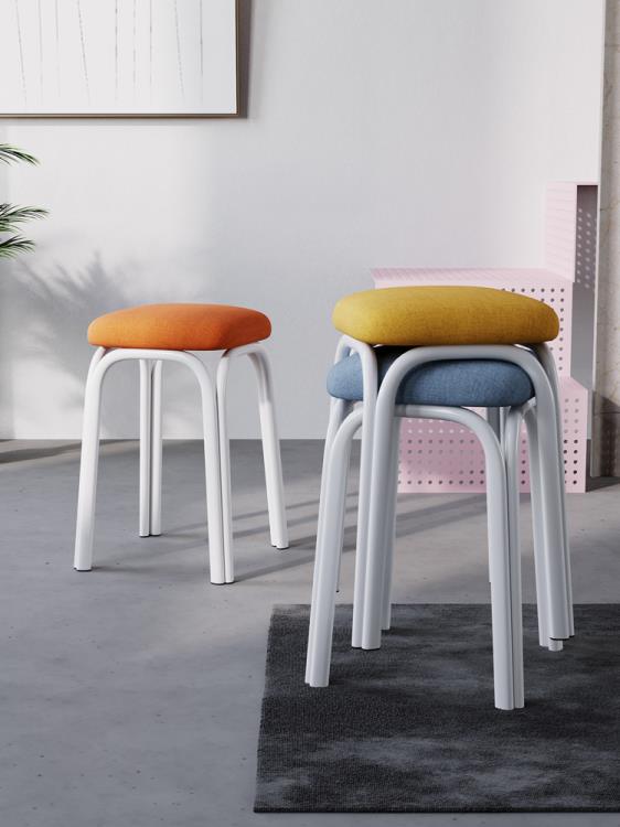 化妝椅 客廳高凳子家用吃飯椅子簡易方凳時尚創意餐桌現代簡約餐椅經濟型 3C數位
