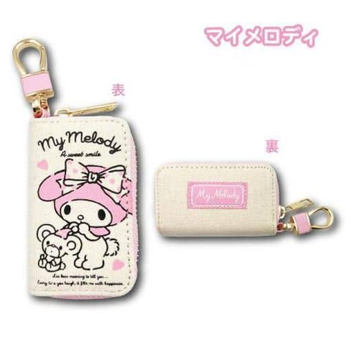 【震撼精品百貨】My Melody 美樂蒂~日本SANRIO三麗鷗 美樂蒂帆布拉鍊車用鑰匙包-粉*14136