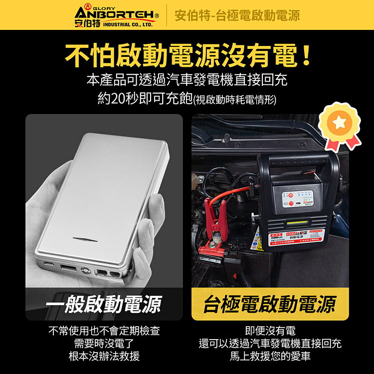 【安伯特】台極電啟動電源ABT-D2330 (一年保固) 救車電源 汽機車救援 緊急照明 5