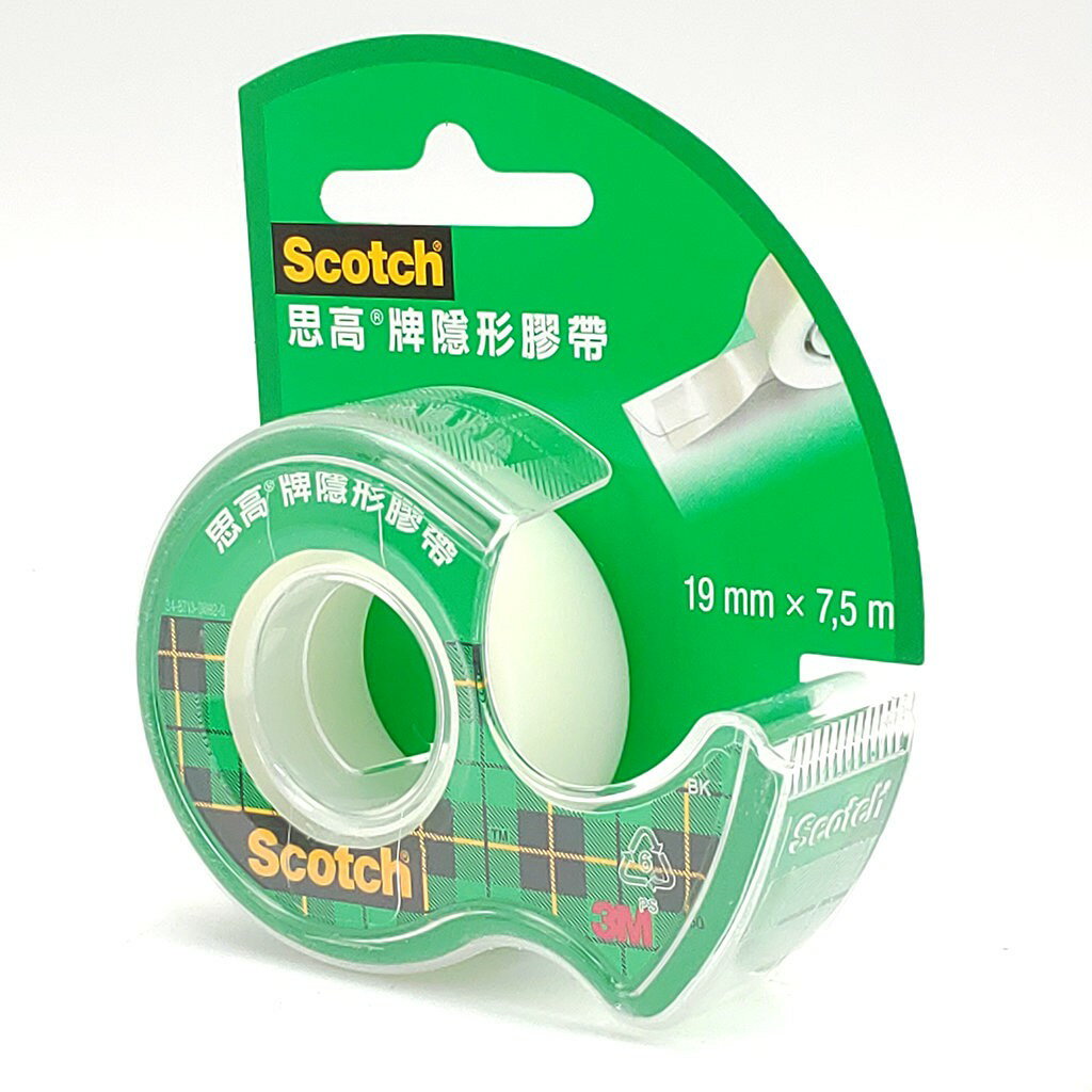 3M™ Scotch® 19mm×7.5m 隱形膠帶輕便型 附膠台 105