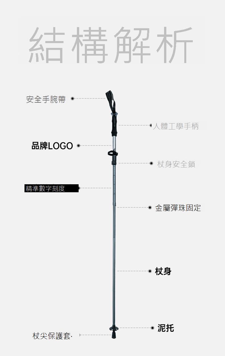 山約鋁合金超輕戶外登山杖徒步手杖折疊碳纖維碳素伸縮杖爬山裝備 8