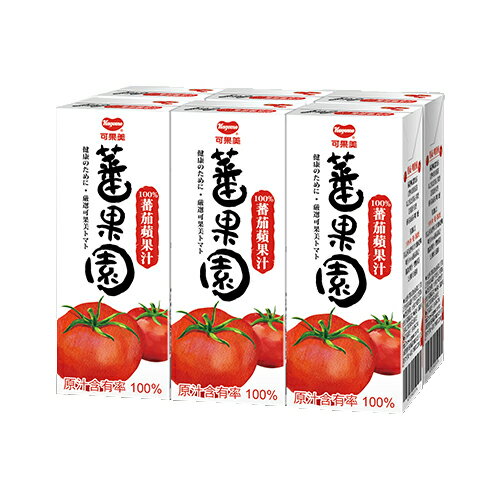 ★買一送一★可果美蕃果園100%蕃茄蘋果汁200ml*6【愛買】