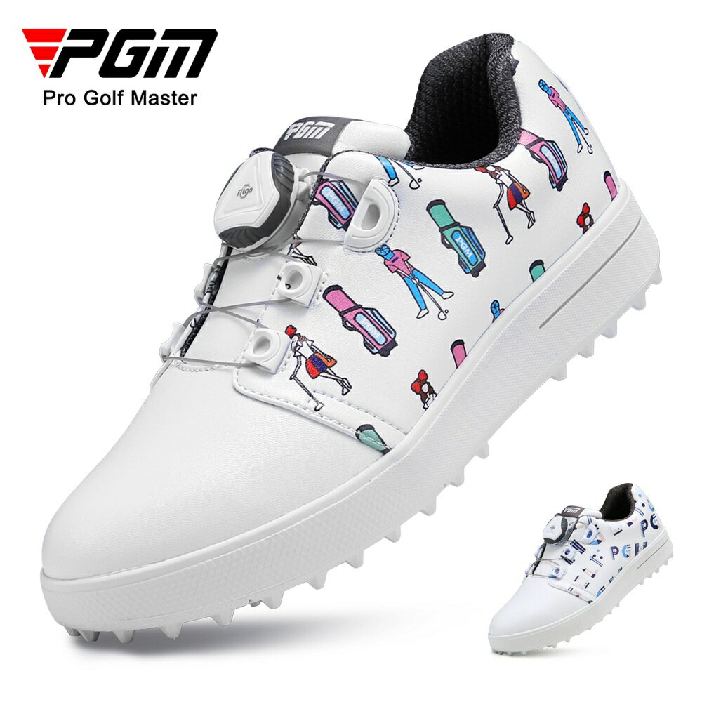 PGM新款兒童高爾夫球鞋青少年男童女童鞋子耐磨防水印花