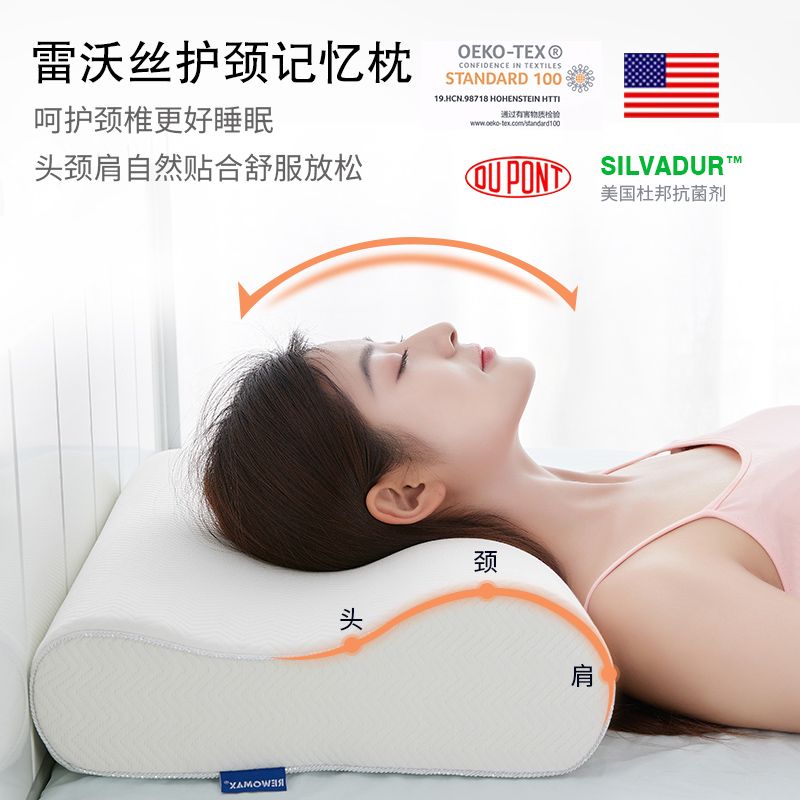 記憶棉枕頭護頸椎枕家用睡眠宿舍一對裝抑菌慢回彈助眠枕芯