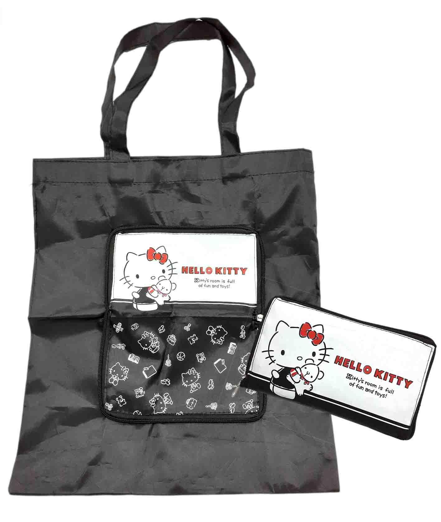 Hello Kitty 皮夾式折疊購物袋