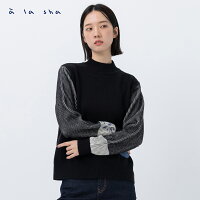 a la sha 蘋果貓條紋立領毛衣 a la sha 蘋果貓條紋立領毛衣