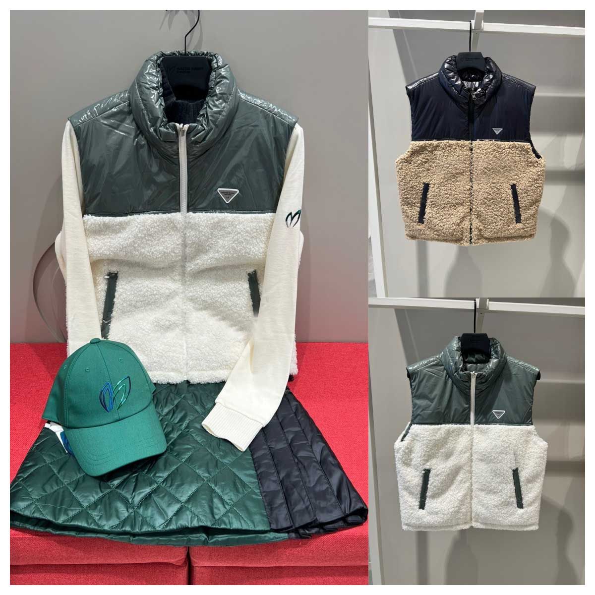 【元素運動】新款高爾夫服裝女士毛絨馬甲羽絨背心雙面可穿秋冬百搭上衣