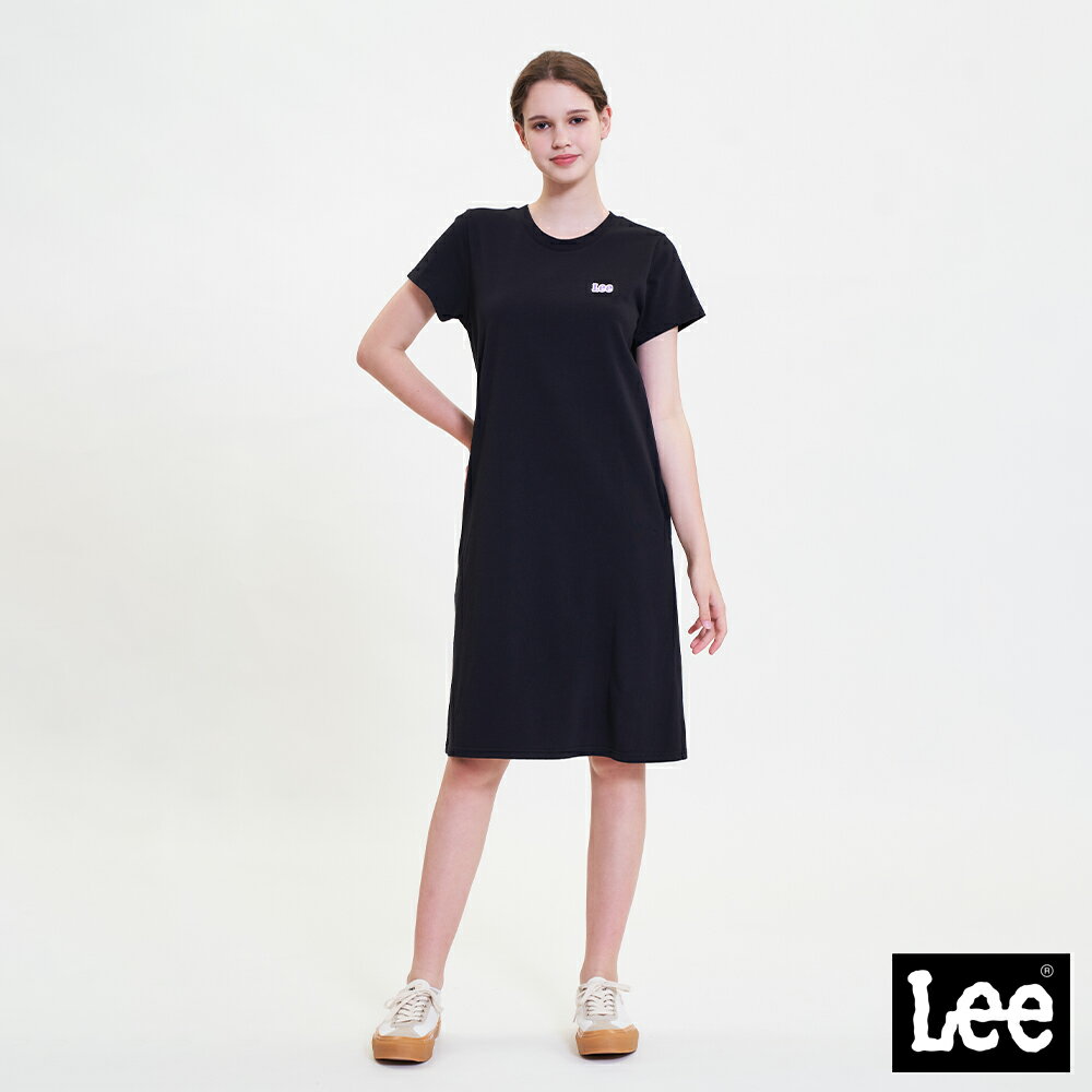 Lee 小LOGO短袖洋裝 女 Modern LL220455 莓紫726 氣質黑K11
