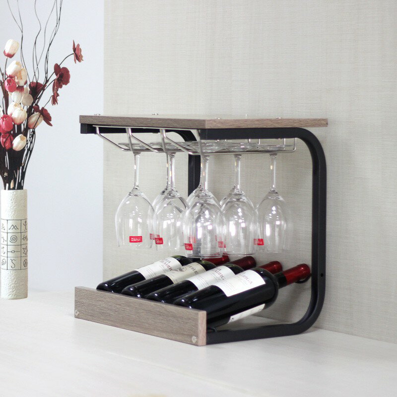 紅酒架擺件高腳杯架倒掛家用 葡萄酒展示架子實木創意現代簡約
