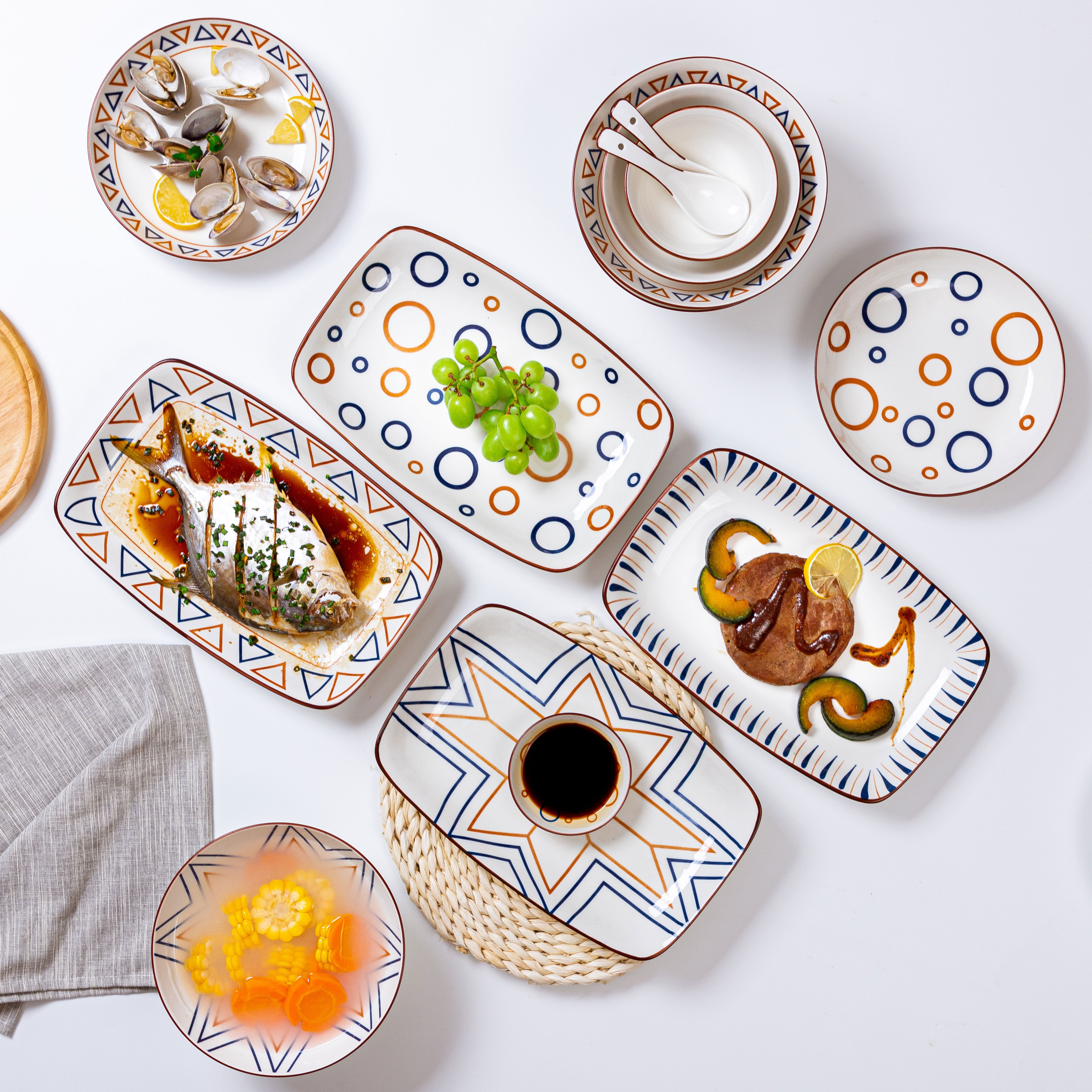 日式陶瓷盤子蒸魚盤橢圓形家用網紅新款大號創意北歐商用餐廳菜盤