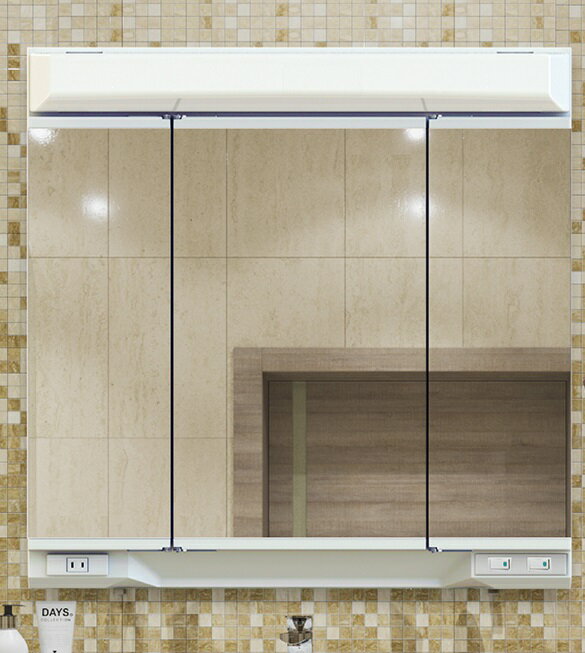 【Leaderya】台灣製 90cm 外銷日本 日式三面鏡櫃 多格收納 可照明 可防霧 可儲物 浴室鏡櫃(LAMB-90)