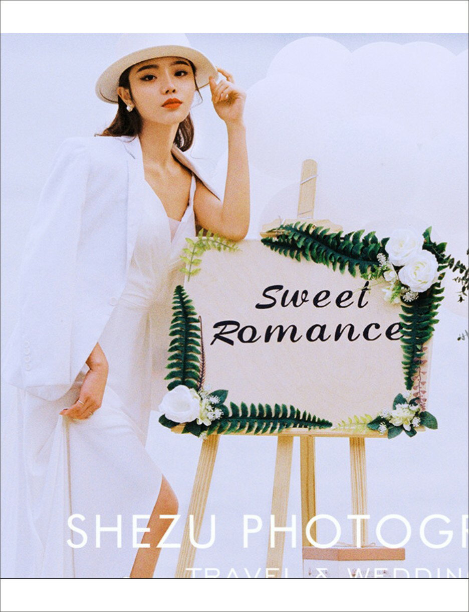 森系婚紗旅拍外景攝影展架手拿板時尚創意影樓拍照畫架婚禮道具