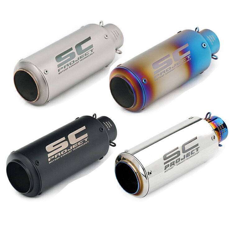 通用進氣口 51mm 60mm SC Project 摩托車排氣管 Moto 改裝尾管