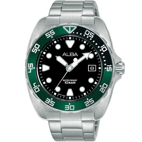 ALBA 雅柏錶 潛水風格潮流腕錶 VJ42-X317G(AS9M97X1)-41mm-黑面鋼帶【刷卡回饋 分期0利率】【APP下單4%點數回饋】