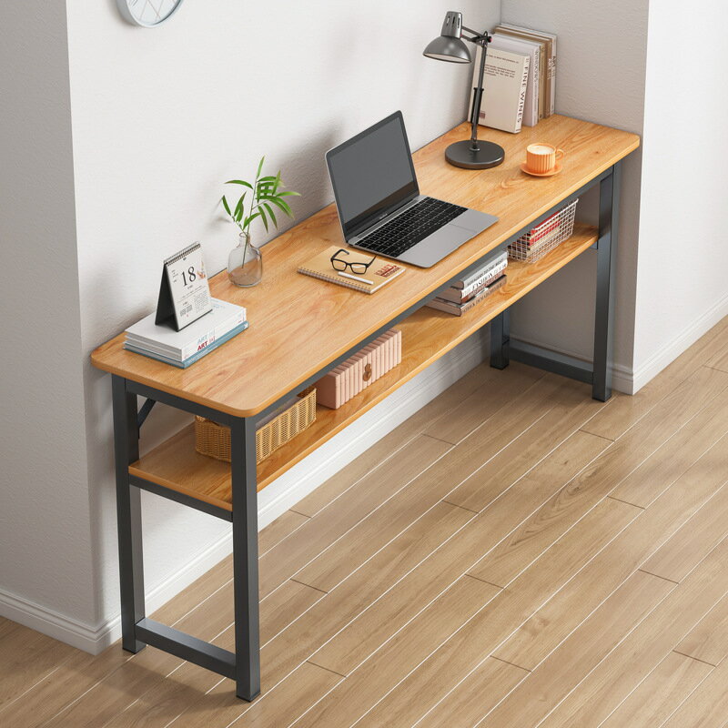 APP下單享點數9% 書桌簡易雙人長條桌靠墻窄條桌學生家用長方形工作臺辦公電腦桌子