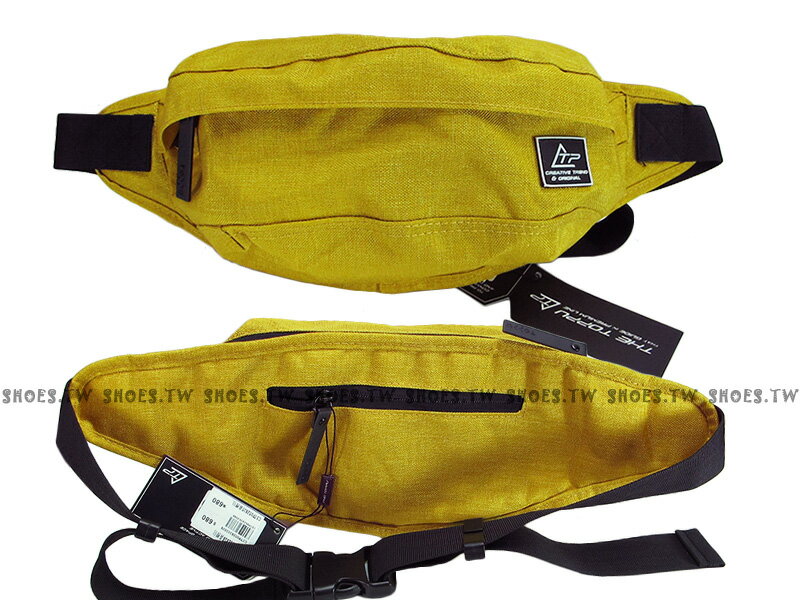 Shoestw【C5TP052835350】THE TOPPU 韓國品牌 腰包 側背包 斜背包 隨身包 帆布材質 男女都可用 黃色