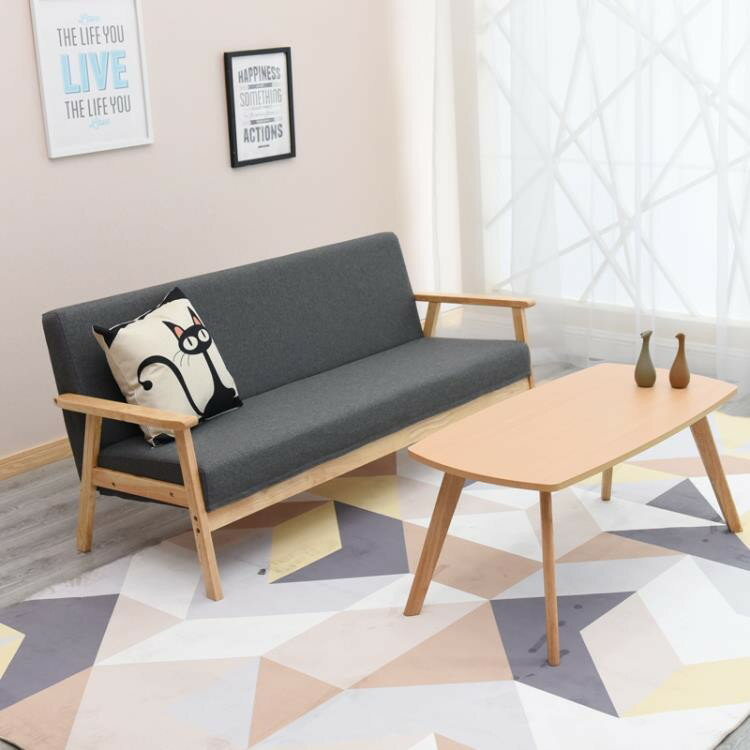 北歐小戶型沙發網紅款簡約出租房雙三人臥室布藝沙發椅簡易經濟型ATF