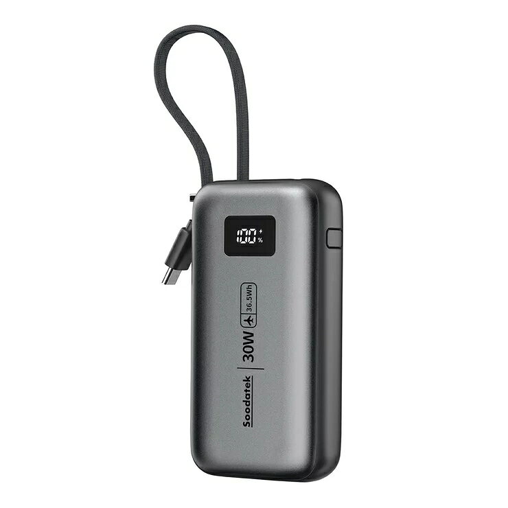 Soodatek PD30W 10000mAh 行動電源 (帶USB-C充電線)