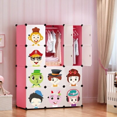衣櫃 兒童簡易衣櫃卡通寶寶嬰兒組裝布藝塑料收納儲物櫃簡約現代經濟型