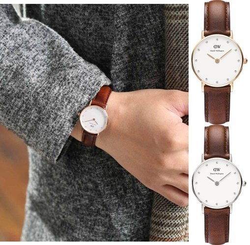 【Cadiz】瑞典正品 Daniel Wellington 手錶 0900DW玫瑰金 0920DW銀色 CLASSY ST ANDREWS 水鑽 棕色真皮皮革 蛋殼白錶盤 26mm 對錶 情侶錶 男女錶 兩年保固