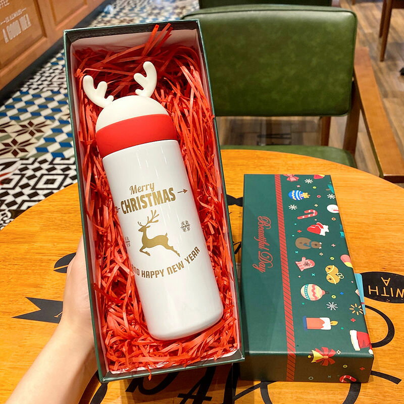 圣誕節麋鹿保溫杯創意個性韓國禮物水杯小巧可愛兒童學生高級精致