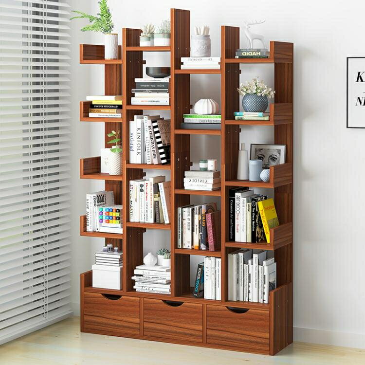 書架簡易落地多層置物架簡約學生收納架子儲物架書房創意家用書櫃 全館免運