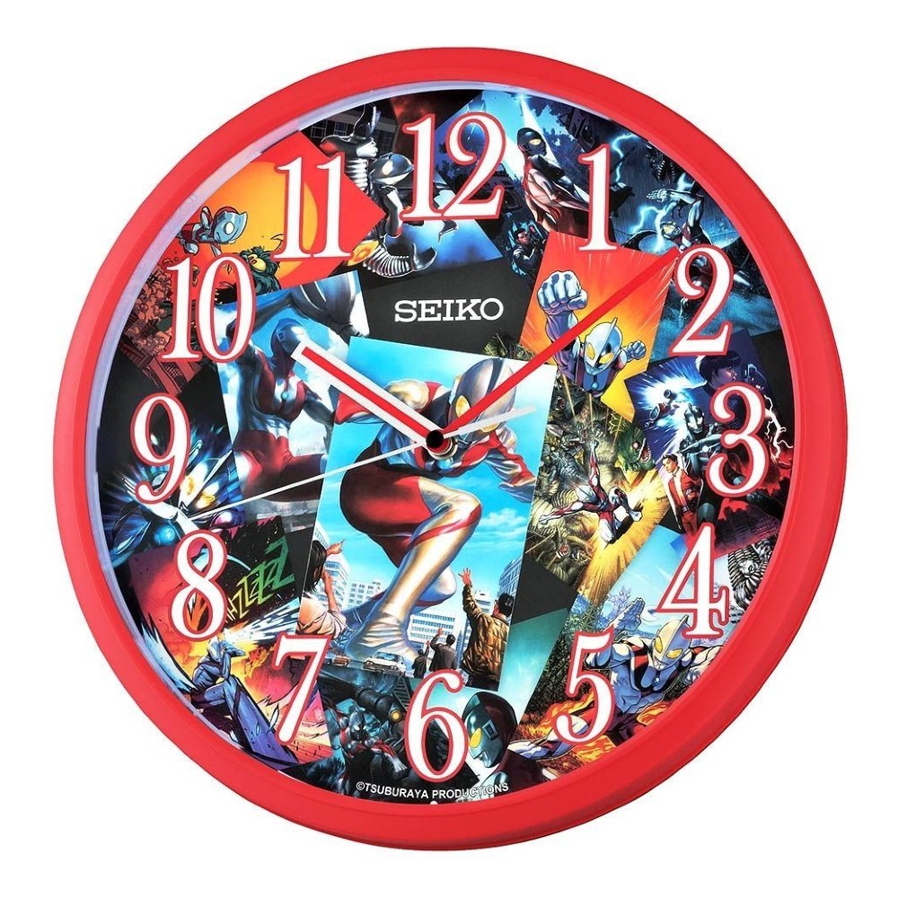 seiko SK037 精工鐘(QHA902Q) 超人力霸王聯名 鹹蛋超人 掛鐘 時鐘 30.5*4.5cm｜樂天領券現折★全館特惠中★指定刷卡回饋10%