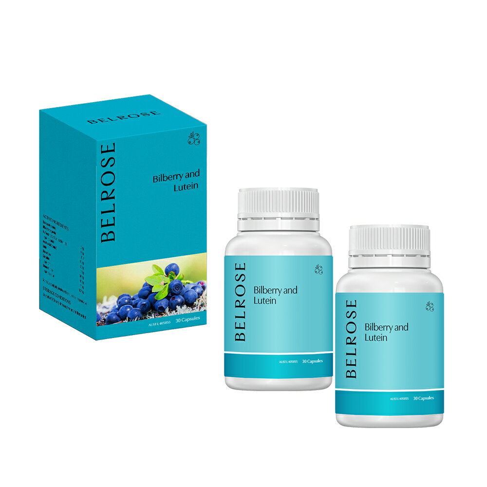 澳洲奧倍美 Belrose 山桑子葉黃素膠囊-2瓶(30顆/瓶) 即期品-2026年4月到期