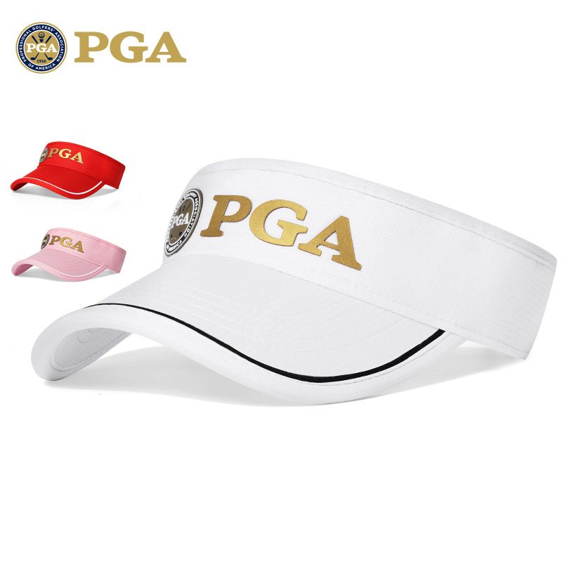 美國PGA高爾夫帽子女球帽無頂透氣防曬帽吸汗內里時尚可調鴨舌帽