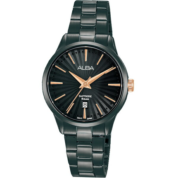 ALBA 雅柏錶 小清晰淑女腕錶-VJ22-X358SD(AH7W45X5)-29mm-黑面鋼帶【刷卡回饋 分期0利率】【APP下單4%點數回饋】