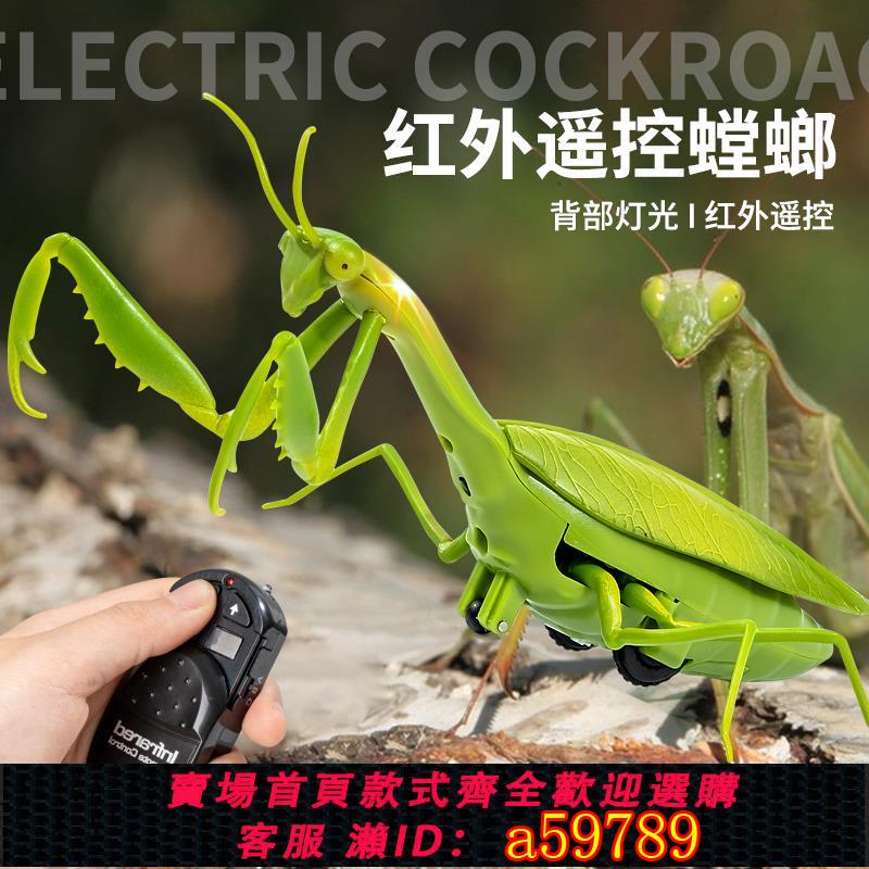 【臺灣公司 可打統編】遙控螳螂電動模擬玩具抖音整蠱神器蟑螂男孩會動的蜘蛛爬行小動物