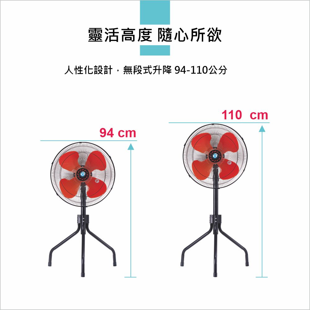 豪尚18吋強力型雙滾珠軸承純銅電機工業扇(HS-IF18L) 1