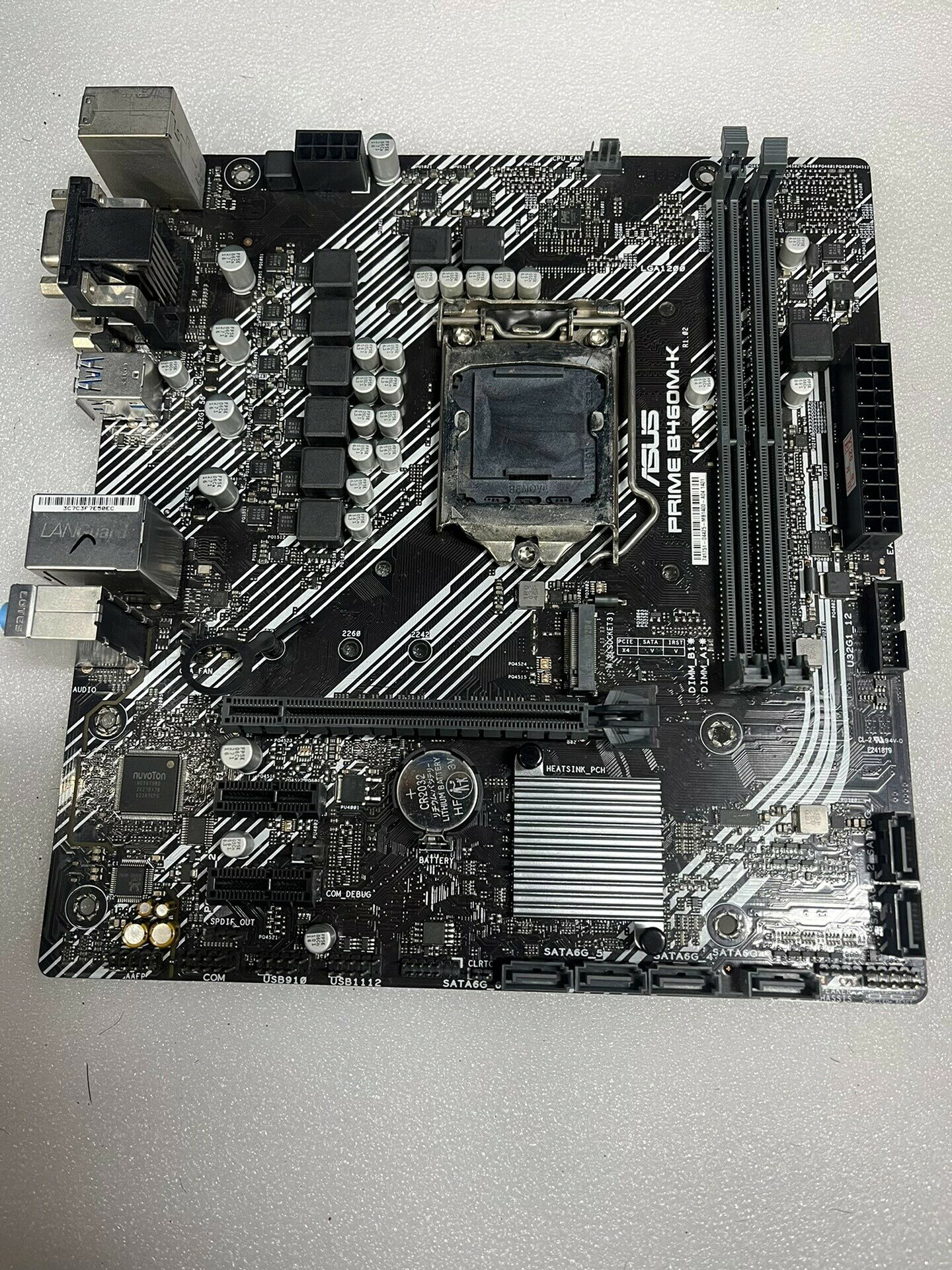 華碩B460M-K主機板 支援第十代CPU DDR4記憶體插槽 功能正常無暗病 附擋板