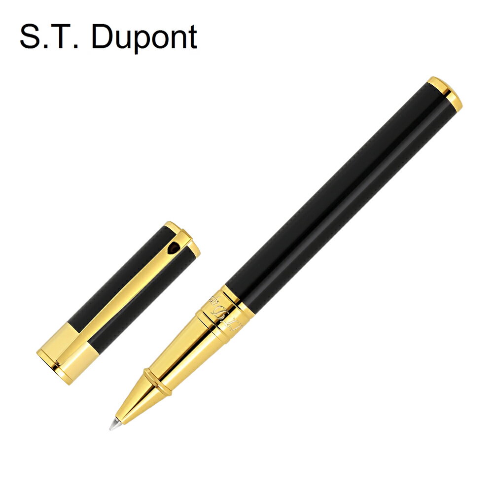 S.T.Dupont 都彭 D-Initial系列黑桿金夾鋼珠筆(262202)