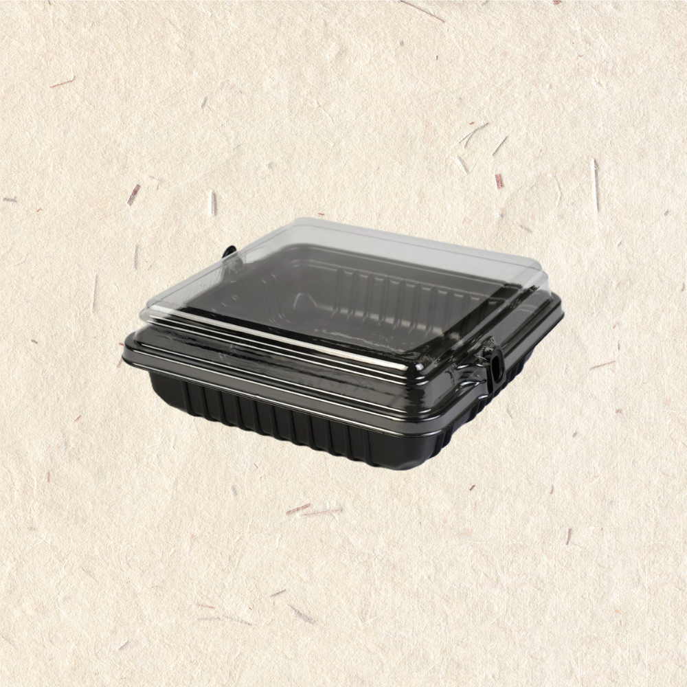 RELOCKS RGS1-01 小方盒 正方形餐盒 黑色塑膠餐盒 可微波餐盒 外帶餐盒 一次性餐盒 免洗餐具  環保餐盒 RGS1 1