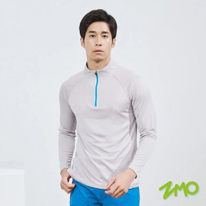 ZMO 23 男藏青藍立領吸排拉鍊長袖衫 二色︱NP893