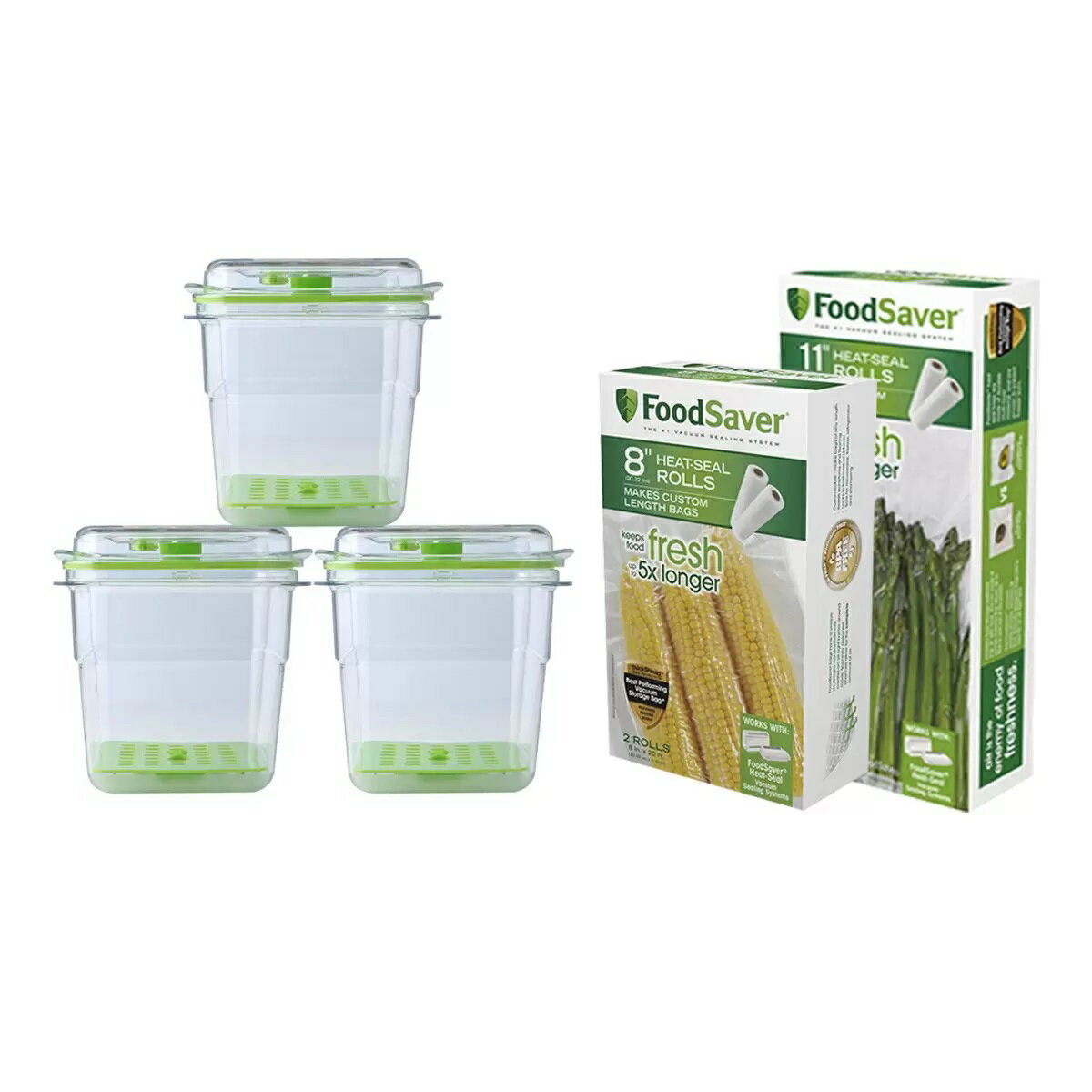 Foodsaver 1.8公升 密鮮盒 6件組 + 真空卷 4入