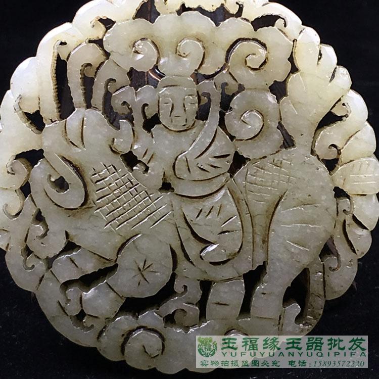 古玉老玉和田玉玉牌掛件清明代古玩明清玉器人物鏤空玉牌吊墜| 協貿國際
